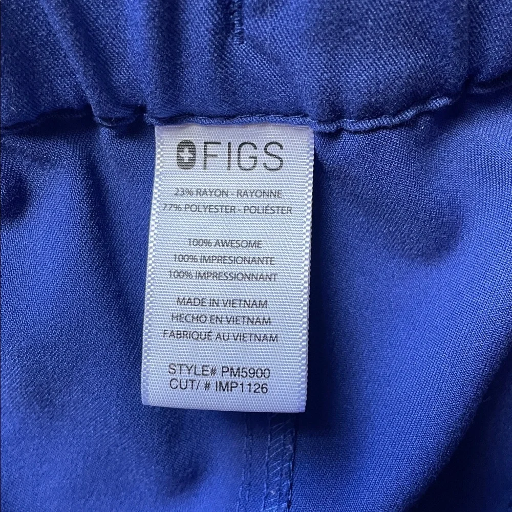 FIGS Style PM 5900Scrub Pants Royal Blue Jogger. Size Large.